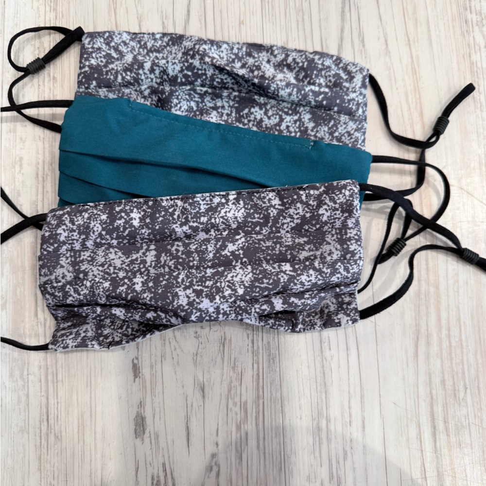 Athleta Teal and Gray Face Mask Trio